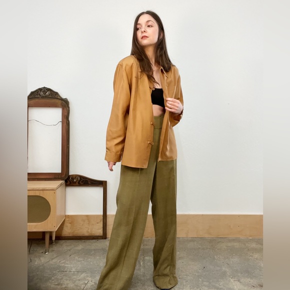 Lauren Ralph Lauren 100% Silk Wide Leg Trousers - SIze 12 - Picture 10 of 11